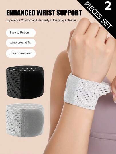 SHEIN 2 Pieces Set Unisex Basketball Sports Fitness Lightweight Wrist Support Brace