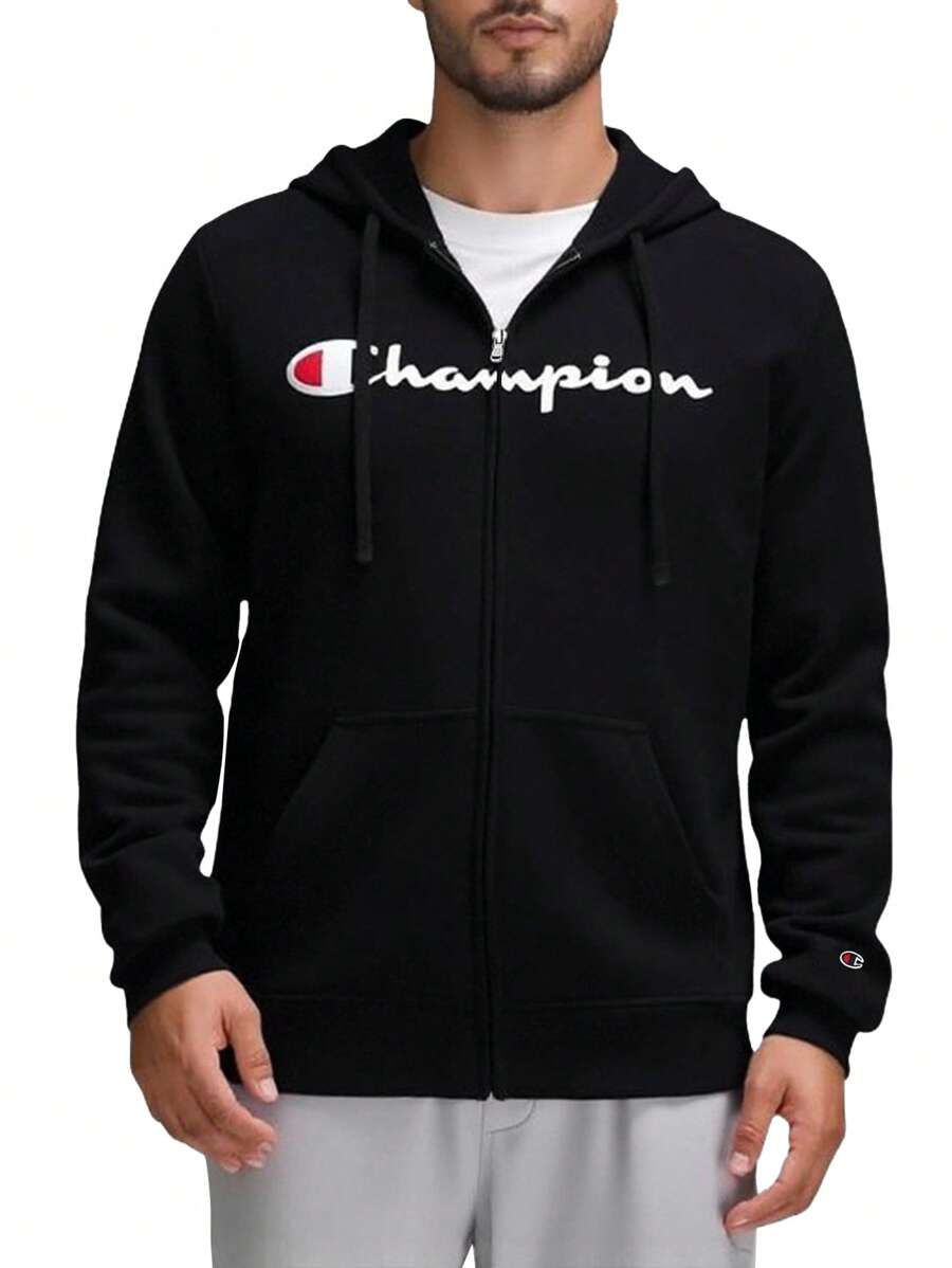 Champion Men Zip-Up Hoodies - Black - View 1