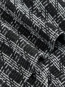 SHEIN MOD Women's Black & White Plaid Asymmetric Hem Fitted Bustier Top,Autumn,Fall Women Clothes,Back To School Clothes,Office Wear Women,Old Money Style Women,Business Professional Women,Y2k Clothes