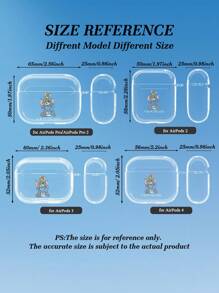 TOM & JERRY X SHEIN 时尚可爱卡通老鼠和猫印花透明耳机盒 - 無色 - 查看 8