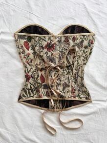 Soleia 波西米亚风、浪漫花卉、度假风、花卉图案女式抹胸上衣，适合返校、早午餐、生日等场合，也适合外出、约会、工作、锐舞派对等秋季活动。 - 彩色 - 查看 2