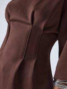 LYSMO 女士纯色圆领落肩袖收腰休闲T恤，夏季