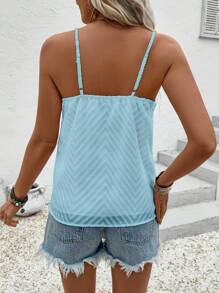 Breezaya 女士花卉印花休闲宽松吊带背心，适合度假穿着 - 淺藍色 - 查看 2