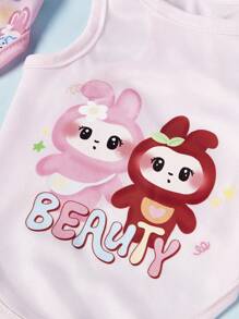 PETSIN 2 件套宠物通用兔子可爱卡通印花时尚休闲舒适透气狗狗背心 - 彩色 - 查看 7