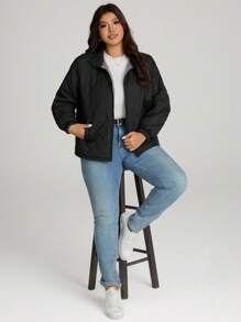 Comfylo Áo khoác nữ màu trơn giữ nhiệt, áo khoác mùa thu/đông, áo khoác chần bông nữ, áo khoác mùa đông nữ, áo khoác chần bông nữ, áo khoác ngoài nữ, áo khoác giữ nhiệt, áo khoác chần bông hình thoi, áo sơ mi công sở nữ, trang phục cơ bản cho nữ, trang phục giáo viên nữ, trang phục trở lại trường học, quần áo mùa thu cho nữ, quần áo mùa thu cho nữ, trang phục đi học, trang phục công sở thường ngày, trang phục cơ bản cho nữ giới thượng lưu, áo khoác mùa đông có khóa kéo cho nữ, áo khoác trench, trang phục mùa đông cho nữ, trang phục công sở thường ngày. - màu đen - Xem 3