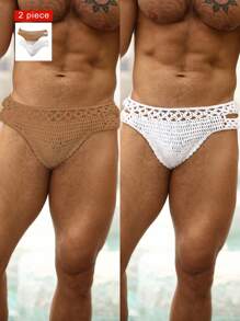 Surfspeed Men's Solid Color Hollow Design Briefs - Multicolor - View 1
