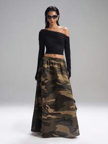 LYSMO Falda de mujer con estampado de camuflaje - Multicolor - Ver 6