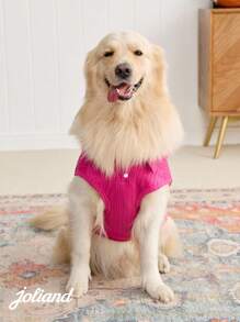 PETSIN 1pc Rose Red Knitted High-Quality Breathable Polo Shirt For Pets (Dogs And Cats) - Hot Pink - View 6