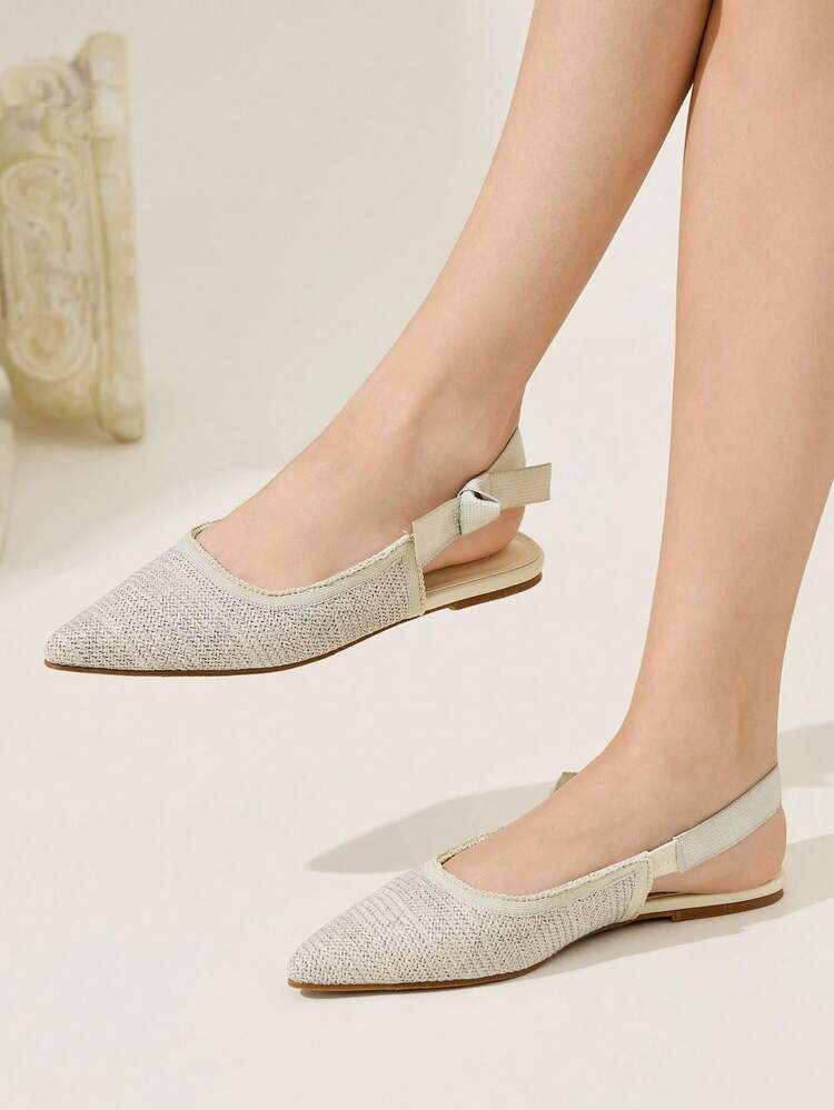 CUCCOO CHICEST Grey Pointed Toe Flat Mule Shoes, Elegant & Generous, Open Back Casual Simple Comfortable Portable Slip-On Office Lady Commute, Fashion Versatile Date/Work Wear Formal Occasion