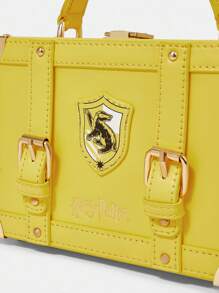 HARRY POTTER X SHEIN 女士时尚字母图案校徽贴片盒形手提包 - 黃色 - 查看 6