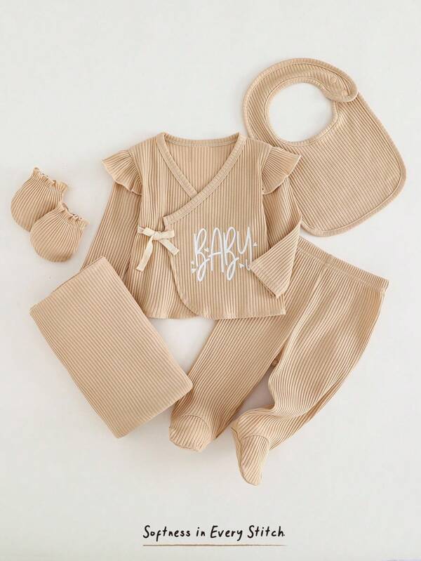 Cozy Pixies Newborn Baby Girl Gift Set, Floral Print & Bow Design
