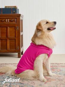 PETSIN 1pc Rose Red Knitted High-Quality Breathable Polo Shirt For Pets (Dogs And Cats) - Hot Pink - View 4