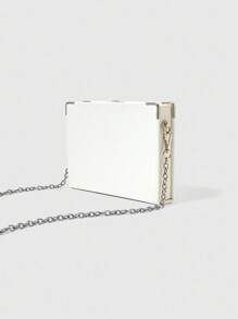 ROMWE The White Lotus Tropical Fruit Print Chain Linked Book Box - Beige - View 4