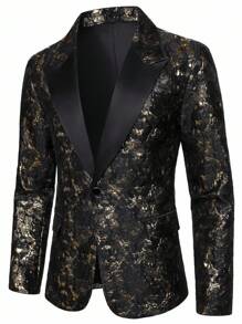 Manfinity AFTRDRK 男士提花中式领单排扣派对西装外套