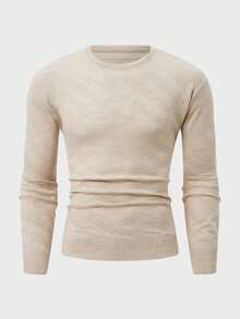 SHEIN Scollo a maglia a costine, geometrico, regular Cater per uomo