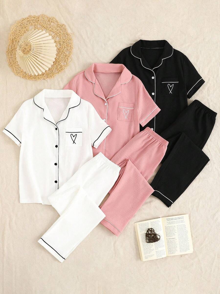 Bộ đồ ngủ 6 món cho bé gái, kiểu dáng tối giản, dễ thương, gồm áo khoác cardigan và quần dài. - Nhiều màu - Xem 1