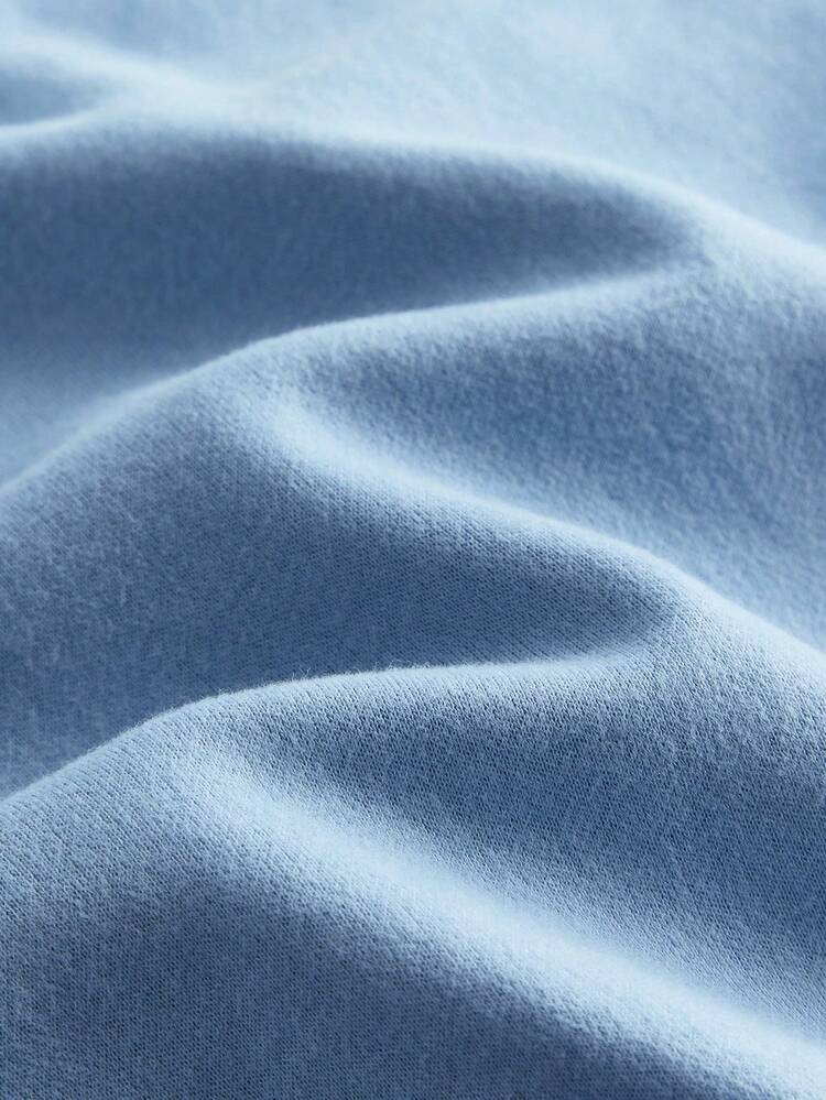 Tween Girl Round Neck Bow Decor Sweatshirt, Summer, Easy Comfort, Autumn Layers For Kids, Stylish Kids, Casual Wear, Kids Graphic, Back To School, Fall With 3D Bow Decor And Puff Sleeves Design, Blue Sweatshirt, Fashionable For Outings, Vacation, Versatile