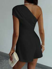 Aloruh Damen Kurzer Neckholder Jumpsuit mit Raffung, vielseitig einsetzbar für Urlaub, Pendeln, Bürokleidung, Frühling & Sommer