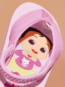 CoComelon X SHEIN Cute Cartoon Pink Baby Girls' Flip Flops, EVA Material Lightweight, Suitable For Outdoor Or Beach Use - Pink - View 6