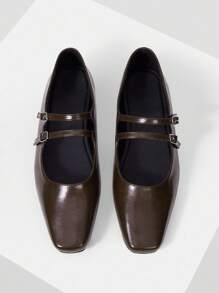 Mnmlis 女士可调节扣式休闲乐福鞋，适合日常穿着