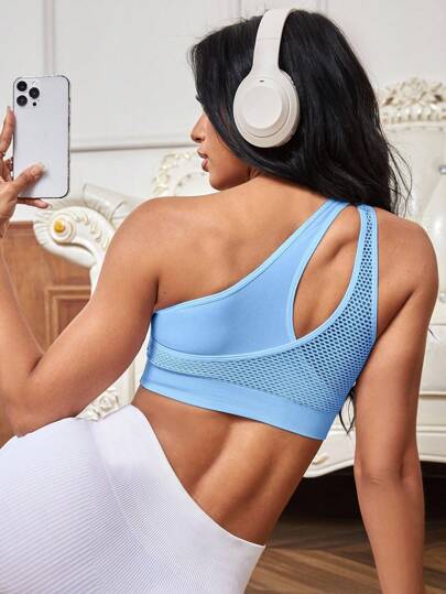 女士纯色镂空设计运动文胸