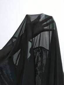 Maija Camisa de Moda de Manga Longa com Ombro Caído e Botão Único, Bordada com Lantejoulas, Camisa de Lantejoulas, Camisa de Strass, Camisa Bordada, Camisa Cintilante, Blusas para Sair, Outono Mulheres, Concerto, Encontro, Aeroporto, Fairycore, Clube, Sexy, Aniversário, Camisa com Botões para Mulheres, Halloween - Preto - Visão 8