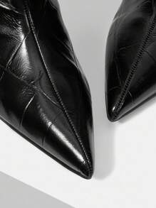 MOTF PREMIUM BOTAS DE CUELLO ALTO CRUZ DE PIEZA CROERNILE PERNERN DE ALTA ROSA - Negro - Ver 4