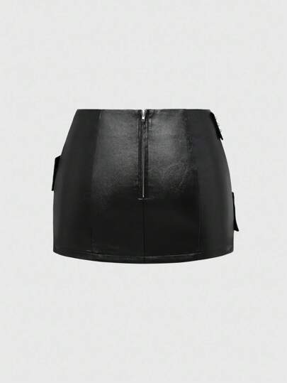 Grunge Punk Mini-jupe femme réglable avec boucle et clous, streetwear