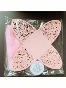 25 piezas/paquete Caja de caramelos de rosa con etiqueta de agradecimiento, caja de empaque de chocolate cortada con láser, ideal para boda, Día de San Valentín, cumpleaños, fiesta, decoración de regalo, Navidad, decoraciones, suministros