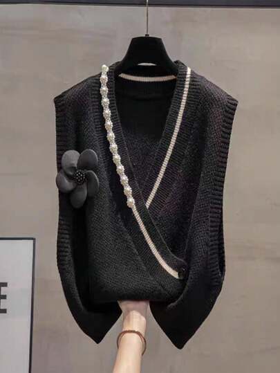 GlowEve 女式休闲撞色镶边针织背心