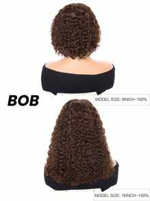 13x6 Transparent Lace Front Human Hair Wigs For Women Bob Water Wave Lace Wigs 8-18 Inch Chocolate Brown Color Lace Wigs With Baby Hair Natural Hairline
