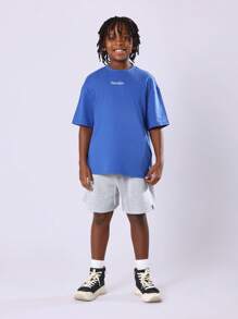 SUMWON T-shirt décontracté surdimensionné Samicon Studios Beverly Hills avec logo imprimé. Vêtement essentiel de mode pour jeunes garçons, style streetwear, confort quotidien pour ados