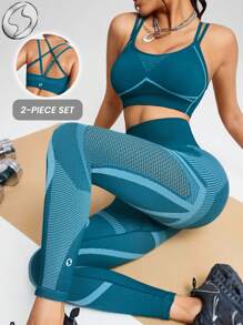 Innovista Seamless Workout Sets Sports High Support Quick Dry Daily Athleisure Yoga Pilates HIIT Training Office To Gym Tights Activewear Fall Structured Clothes Bra Legging Pants Comfort Movement Functional Mesh Breathable Tummy Control Compression Figure-Flattering Cardio Running Outdoor Exercise Healthy TT Viral IG Reel Ready FYP INSTA OOTD Green Working Mom Fitness Set Two Pieces Athletic Performance Gear, Women Athletic Set