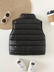 SHEIN 男婴/女婴休闲可爱百搭加厚羽绒背心外套，秋冬季男婴冬季服装 - 彩色 - 查看 11