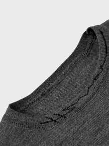 EURMUSE Men Letter Pattern Solid Casual Regular Sweater - Brown - View 4