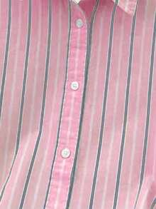 Franclia Women's Casual Loose Striped Single-Breasted Long Sleeve Shirt Fall Cloth For Women - Multicolor - View 3