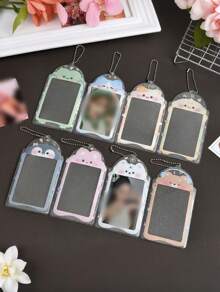 1PC Transparent Glitter Cute Frog Penguin 3 Inch PVC Student ID Card Holder Girls Kawaii Random Photo Card Sleeve Collectible Pocket Storage Protector For School College Accessories - Multicolor - View 12