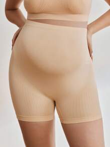 Moonlight&Mama Maternity Solid Color Elastic Waist Casual Underwear - Apricot - View 3