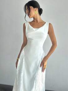 Firerie 女士白色露肩性感优雅 A 字长裙，适合宴会、婚礼、伴娘、复古、春夏、海滩、通勤、优雅、性感、度假、海滩、波西米亚、夏威夷、音乐节、浪漫、约会、婚礼季、毕业典礼、舞会、表演、音乐会、工作装 - 白色 - 查看 6