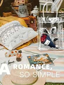 1/5/12 件透明 PVC 手提袋 - 可重复使用节日派对礼品袋，适用于万圣节、圣诞节、婚礼、生日 | 散装工艺礼品袋，带手柄 - 無色 - 查看 8