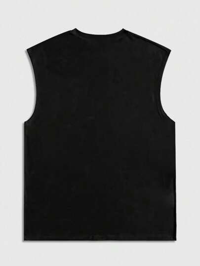 Street Life Men's Portrait Graphic Round Neck Casual Loose Fit Tank Top
