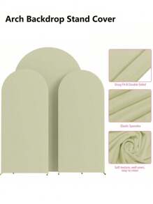 5ft 6ft 6.6ft 7.2ft Wedding Arch Backdrop Cover | 2-Sided Stretch Spandex Fabric Decor For Ceremony, Birthday Party, Baby Shower, Photo Booth & Events | Fabric Only, Easy To Drape & Wrinkle Resistant | Multipurpose Event Decor For Prom, Graduation, Corporate Event | Machine Washable, Pack Of 1, Stand Not Included - Matcha green - View 5