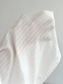 Elamini Débardeur casual féminin avec patchwork de tissu texturé et volants - Blanc - Voir 6