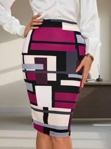 SHEIN Clasi Váy nữ Hình học Thanh lịch - Nhiều màu - Xem 5