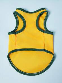 PETSIN 1 buc Pet Cat Dog Universal Yellow Brass Sports Jersey Retro la modă imprimat model casual confortabil Dog vestă