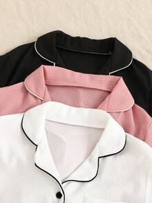 Bộ đồ ngủ 6 món cho bé gái, kiểu dáng tối giản, dễ thương, gồm áo khoác cardigan và quần dài. - Nhiều màu - Xem 7