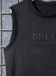 SHEIN Manfinity Dauomo 2pcs Men's Casual Sleeveless Top And Loose Shorts Set - Dark Grey - View 5