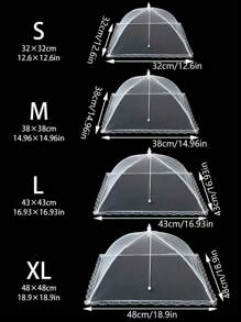 1 tấm lưới che thức ăn gấp gọn cỡ lớn chống ruồi cho nhà bếp, cắm trại ngoài trời, tiệc nướng BBQ, bãi biển, có thể tái sử dụng, gấp gọn, bảo vệ thức ăn, quà tặng Giáng sinh, ngày lễ, ăn uống tại nhà, màn chắn thực phẩm chống côn trùng - trắng - Xem 3