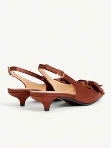 CUCCOO CHICEST Sandales à talons hauts en satin blanc à bout pointu avec nœud papillon, design romantique et élégant à talon bas. Convient pour les rendez-vous, le thé de l'après-midi, les courses en été