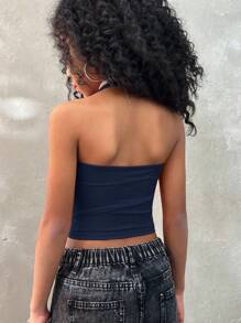 Coolane Kids Tween Girls Fall/Summer Streetwear V-Neck Solid Color Backless Vacation Tank Top For Girl, Can Be Worn As A Neck Hanging - Royal Blue - View 6